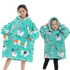 Children's Sweaters Kids Hooded Loose Clothing Homewear Wearable Blankets