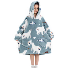 Children's Sweaters Kids Hooded Loose Clothing Homewear Wearable Blankets