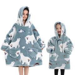 Children's Sweaters Kids Hooded Loose Clothing Homewear Wearable Blankets