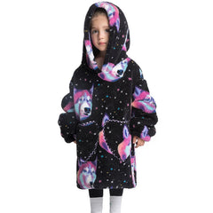 Children's Sweaters Kids Hooded Loose Clothing Homewear Wearable Blankets