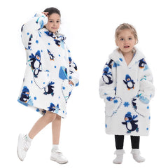 Children's Sweaters Kids Hooded Loose Clothing Homewear Wearable Blankets